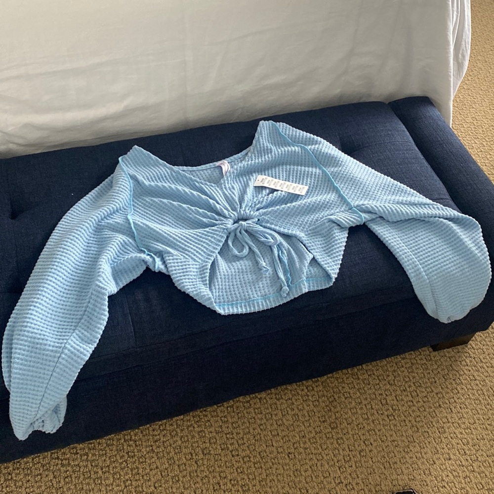 Urban Outfitters Crop Top Light Blue Sweater